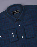 Herson Blue With Black Check Oxford Cotton Shirt