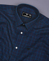 Herson Blue With Black Check Oxford Cotton Shirt