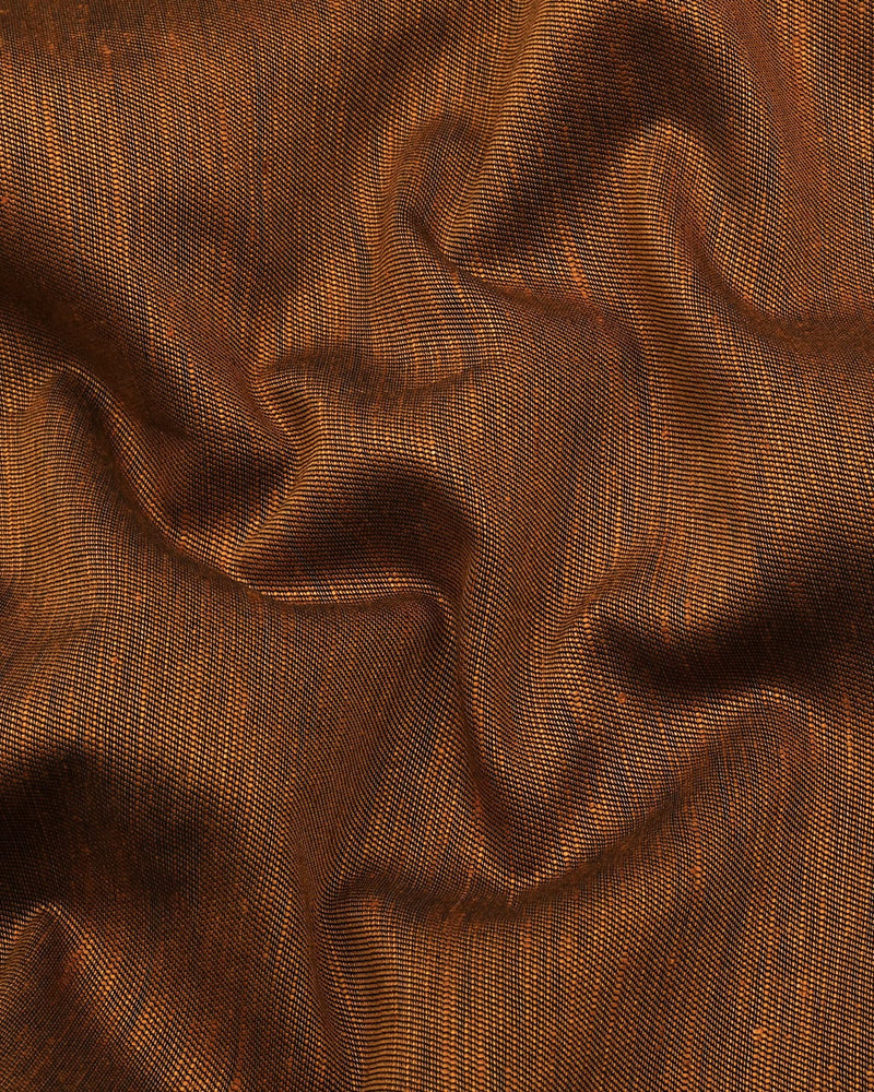 Spices Mustard Heavy Linen Cotton Solid Shirt