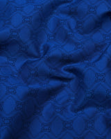 Sapphire Blue Square Printed Cotton Shirt