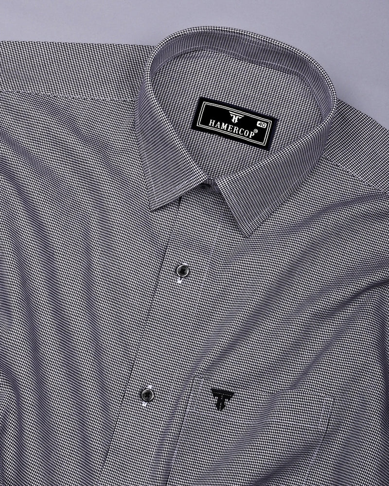 Tropsin Black Houndstooth Dobby Check Premium Giza Shirt