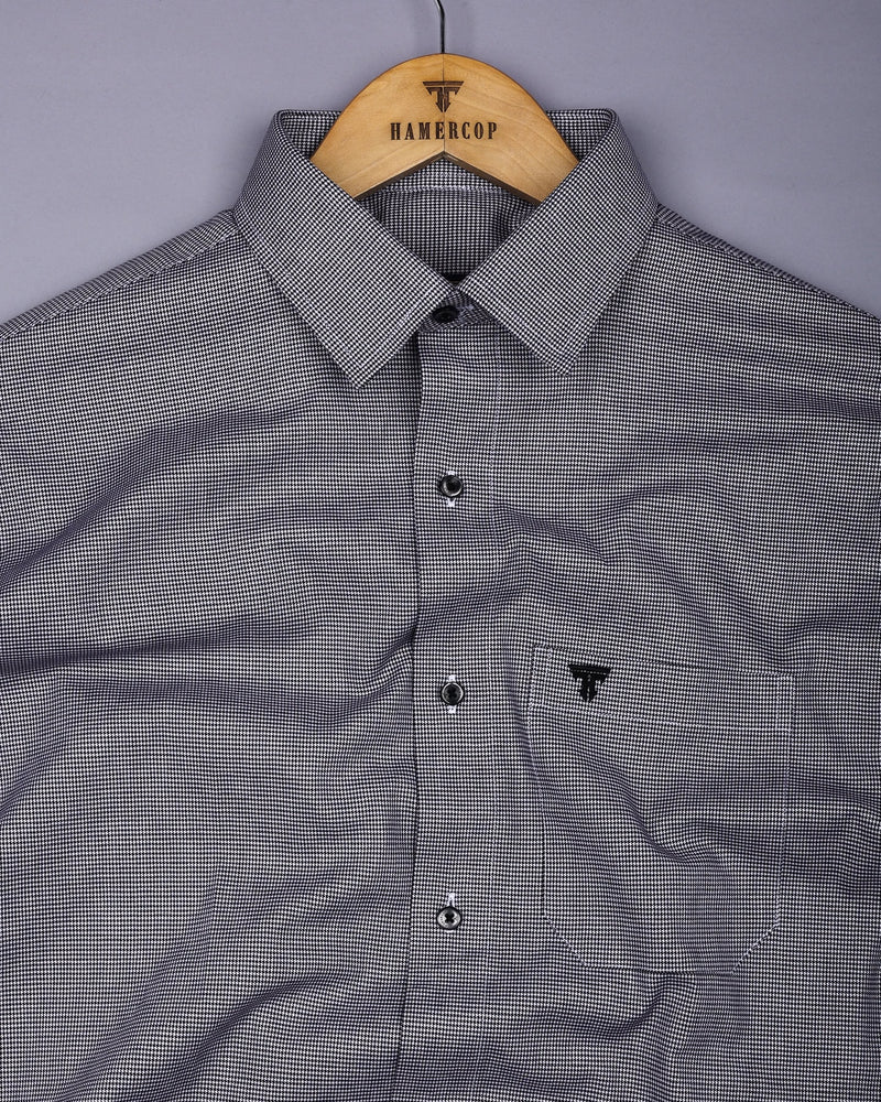 Tropsin Black Houndstooth Dobby Check Premium Giza Shirt