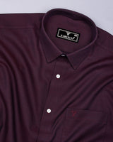 Caramel Maroon With Black Jacquard  Cotton Shirt