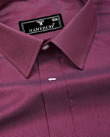 Rosehaven Maroon Dobby Textured Giza Cotton Shirt