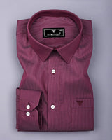 Rosehaven Maroon Dobby Textured Giza Cotton Shirt