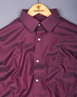 Rosehaven Maroon Dobby Textured Giza Cotton Shirt