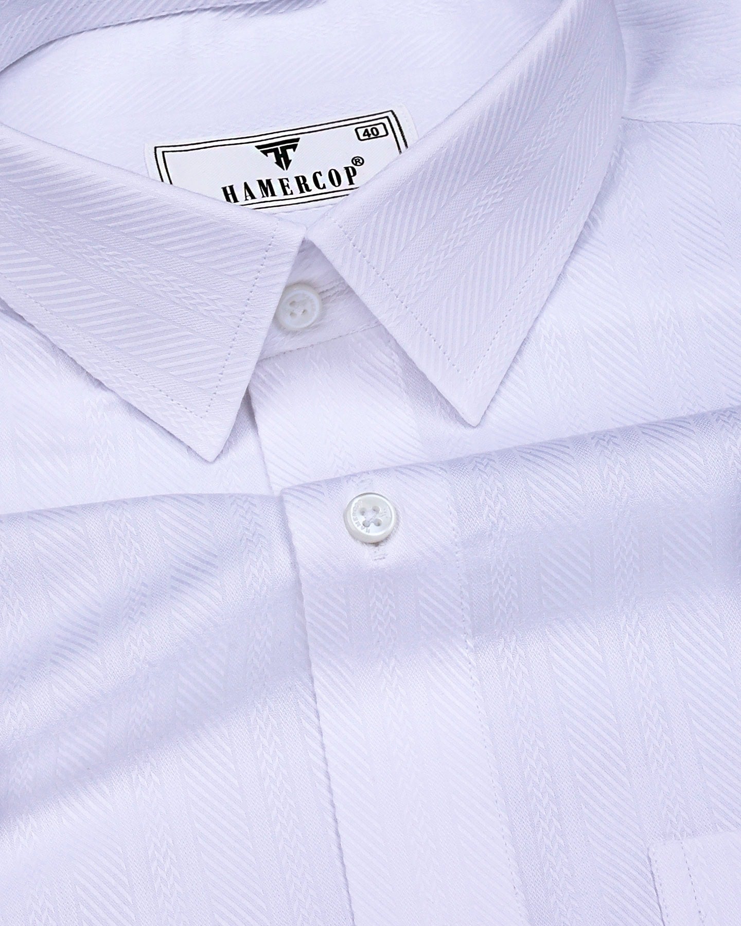 Rabbit White Self Stripe Premium Giza Shirt – hamercopglobal