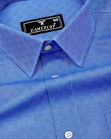 Marlin Blue Check Premium Cotton Formal Shirt