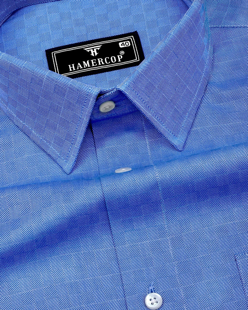 Marlin Blue Check Premium Cotton Formal Shirt