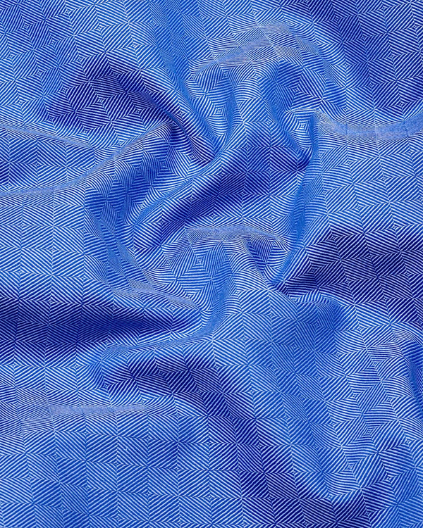 Marlin Blue Check Premium Cotton Formal Shirt