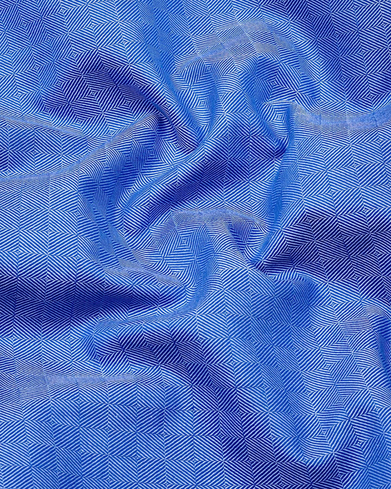 Marlin Blue Check Premium Cotton Formal Shirt