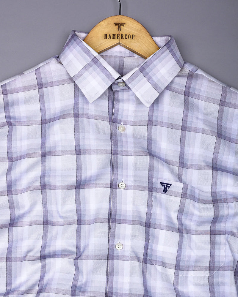Pescara Gray With White Check Premium Cotton Shirt