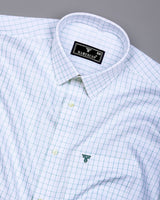 Dusty Blue With White Python Texture Dobby Cotton Shirt
