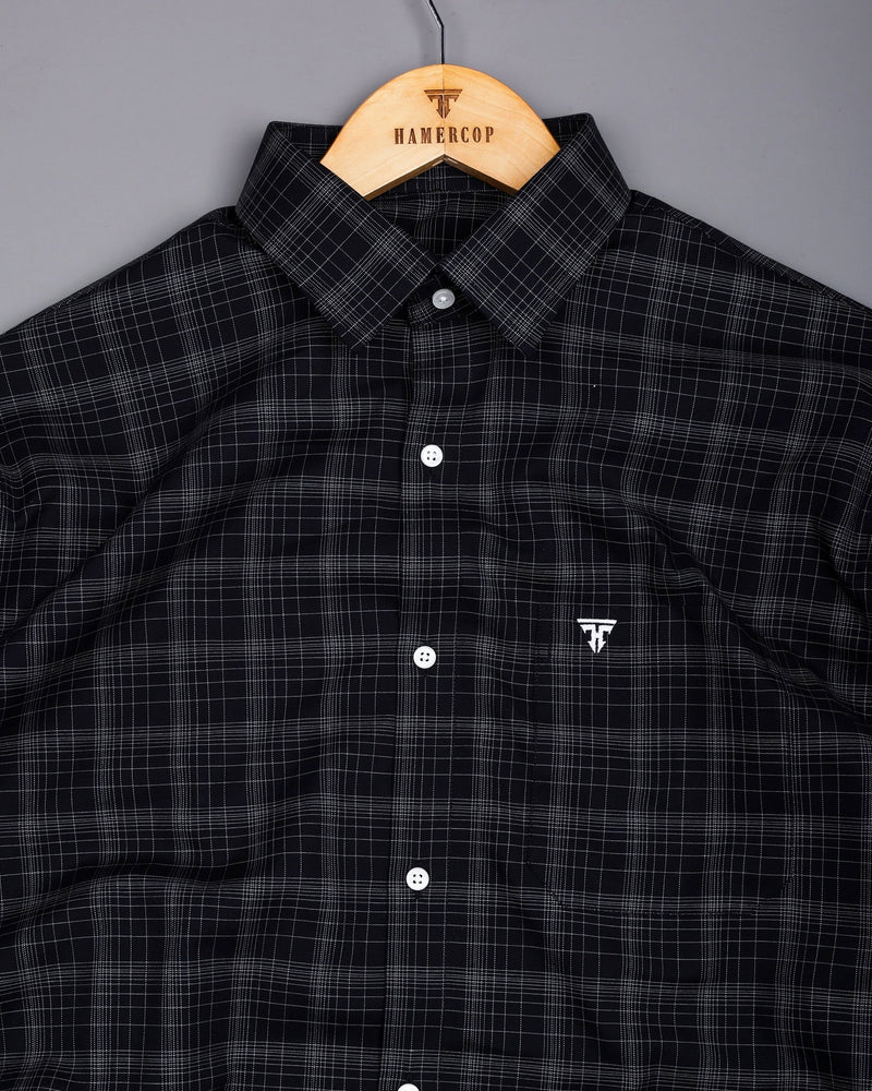 Clermont Black With White Twill Check Giza Shirt