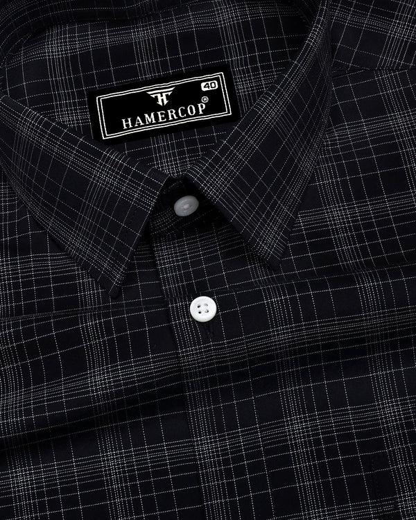 Clermont Black With White Twill Check Giza Shirt