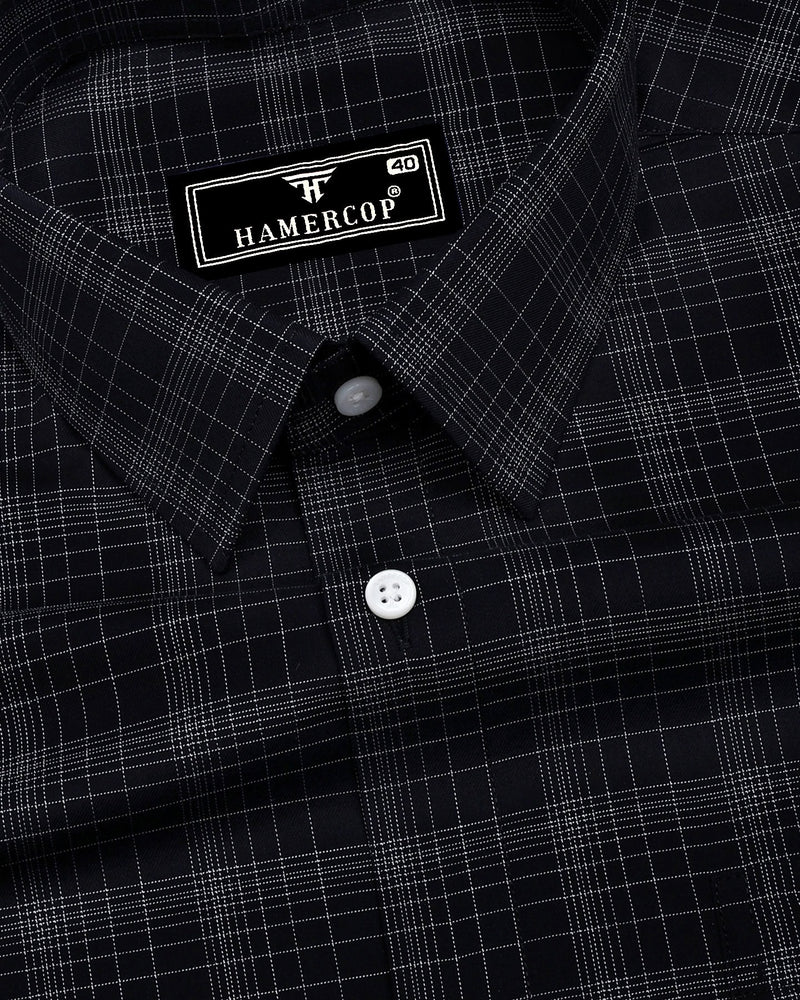 Clermont Black With White Twill Check Giza Shirt