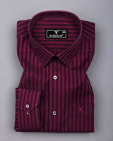 Titanic Maroon Twill Stripe Premium Cotton Shirt