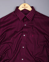 Titanic Maroon Twill Stripe Premium Cotton Shirt