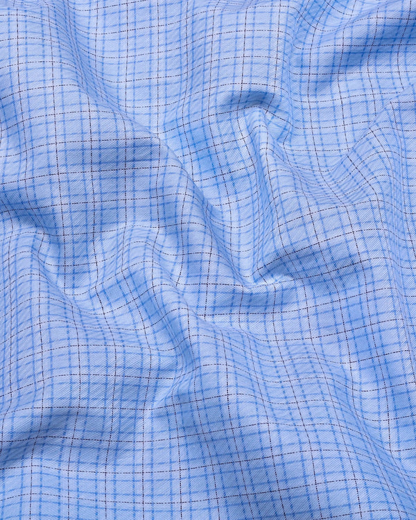 Edessa Blue Formal Check Premium Giza Shirt