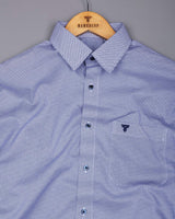 Ellora Blue With White Printed Cotton Shirt
