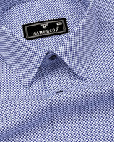Ellora Blue With White Printed Cotton Shirt