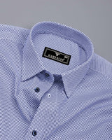 Ellora Blue With White Printed Cotton Shirt