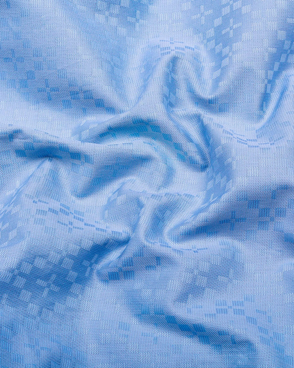 Radius Blue Dobby Texture Premium Giza Shirt