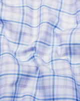 Berlin Blue With White Check Dobby Cotton Formal Shirt
