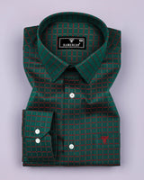 Herbal Green With Red Jacquard Premium Gizza Shirt