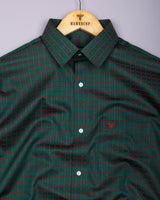 Herbal Green With Red Jacquard Premium Gizza Shirt