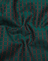 Herbal Green With Red Jacquard Premium Gizza Shirt