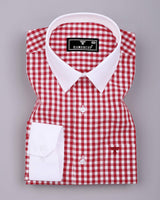 Petal Red Check Premium Cotton Designer Shirt