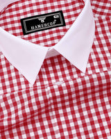 Petal Red Check Premium Cotton Designer Shirt