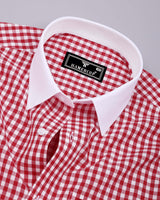 Petal Red Check Premium Cotton Designer Shirt