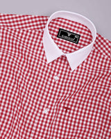 Petal Red Check Premium Cotton Designer Shirt