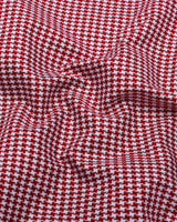 Fralix Red Houndstooth Jacquard Premium Giza Shirt