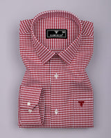 Fralix Red Houndstooth Jacquard Premium Giza Shirt