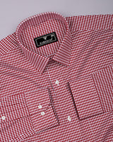 Fralix Red Houndstooth Jacquard Premium Giza Shirt