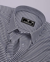 Fralix Black Houndstooth Jacquard Premium Giza Shirt