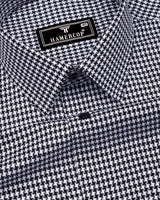 Fralix Black Houndstooth Jacquard Premium Giza Shirt