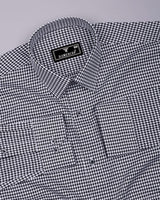 Fralix Black Houndstooth Jacquard Premium Giza Shirt