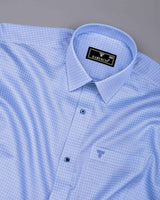 Evora Blue With White Check Premium Giza Shirt