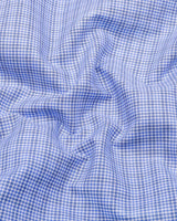 Clavon Blue With White Gizza Cotton Shirt