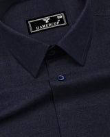 Lucca Charcoal Blue Plaid Flannel Cotton Shirt