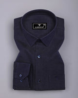 Lucca Charcoal Blue Plaid Flannel Cotton Shirt