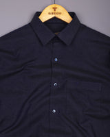 Lucca Charcoal Blue Plaid Flannel Cotton Shirt
