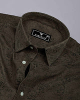 Crispello Coffee Brown Corduroy Premium Cotton Solid Shirt