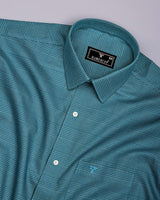 Slyron Aqua Green Houndstooth Premium Giza Shirt