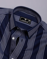 Slug Blue With White Twill Stripe Premium Giza Shirt