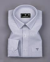 Lolo Light Gray With White Small Check Oxford Cotton Shirt